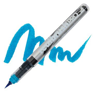 Open in modal - Karin Realbrush Pro Marker - Cyan, swatch and marker