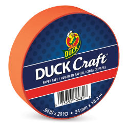 Duck Craft Paper Tapes - Neon Red-Orange, .94" X 20 yds