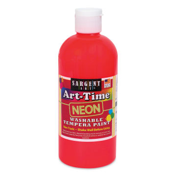 Sargent Art-Time Washable Tempera - 16 oz, Fluorescent Red