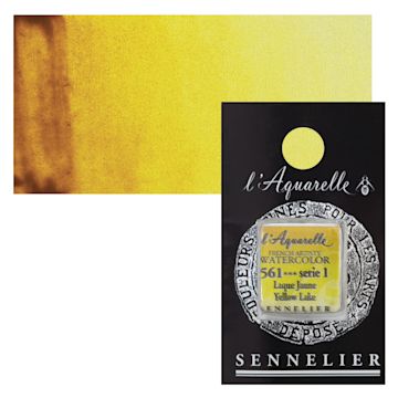 Open in modal - Sennelier French Artists' Watercolor - Yellow Lake, Half Pan and swatch