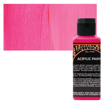 Alpha6 Alphakrylic Acrylic Paint - Electroshock Pink, 5 oz (swatch and bottle)