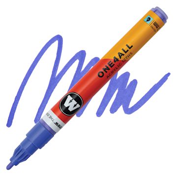 Open in modal - Molotow One4All Acrylic Marker - 2 mm Tip, Viola, Bullet Tip, swatch and marker