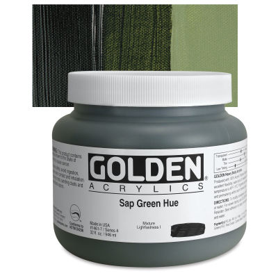 Golden Heavy Body Artist Acrylics - Sap Green Historic Hue, 32 oz