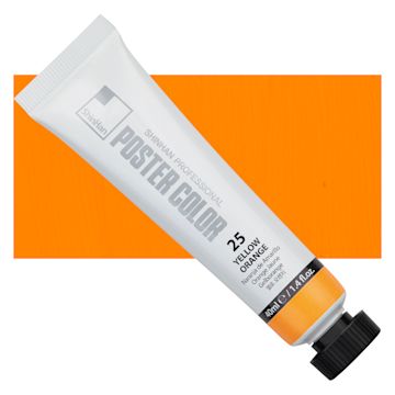 Open in modal - ShinHan Professional Poster Color Paint - Yellow Orange, 40 ml tube and swatc