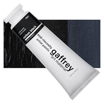 Open in modal - Gaffrey Art Material Standard Body Acrylic Paint - Carbon Black, 200 ml tube and swatch