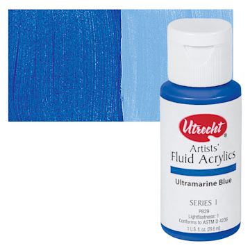 Open in modal - Utrecht Artists' Fluid Acrylic Paint - Ultramarine Blue swatch