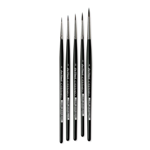 Da Vinci Casaneo Synthetic Squirrel Watercolor Brushes - Small Rounds, Set of 5, Short Handle