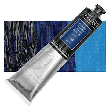 Open in modal - Sennelier Extra-Fine Artist Acrylique - Prussian Blue, 200 ml tube and swatch