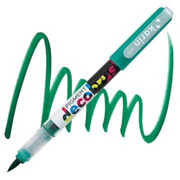 Open in modal - Karin Pigment Decobrush Marker - Ocean Teal marker and swatch