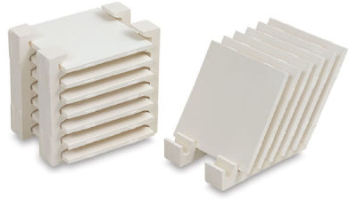 Orton Vertical Tile Setter - 1 pair holding tiles horizontally, and 1 single holding tiles at angle