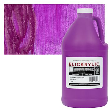 Open in modal - Blickrylic Student Acrylic - Fluorescent Violet, Half Gallon and swatch