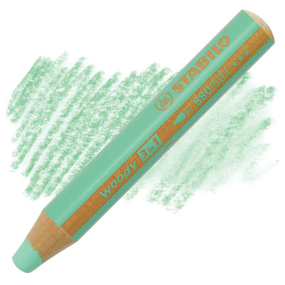 Stabilo Woody 3 in 1 Pencil - Pastel Green swatch and pencil