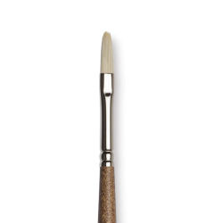 Winsor & Newton Artists' Oil Synthetic Hog Brush - Filbert, Size 2, Long Handle (close-up)