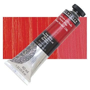 Open in modal - Sennelier Artists' Extra Fine Oil Paint - Permanent Intense Red, 40 ml tube and swatch
