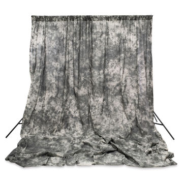 Savage Crushed Muslin Backdrop - Front view of 24 ft long Gray Skies Backdrop
