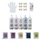 Tulip One-Step Tie-Dye Kit - Pretty Pastels, Kit of 5 Colors, contents laid out