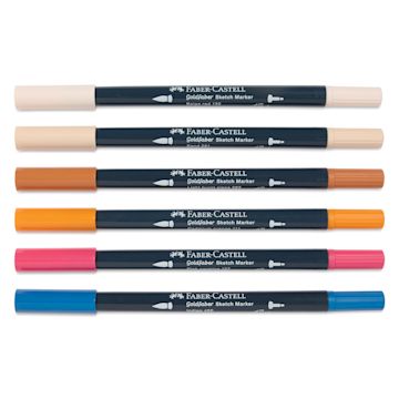 Open in modal - Faber-Castell Goldfaber Sketch Dual-Tip Markers - Manga, Set of 6, caps on