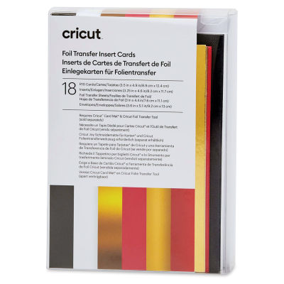 Cricut Foil Transfer Insert Cards - Royal Flush, Pkg of 18, front of the packaging. 