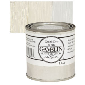 Gamblin Artist's Oil Color - Quick Dry White, 8 oz Can