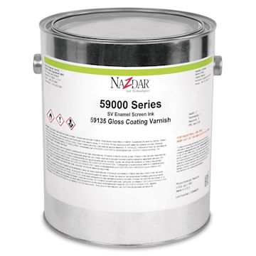 Open in modal - Nazdar 59000 Series Gloss Coating Varnish - Front view of 1 Gallon Tub
