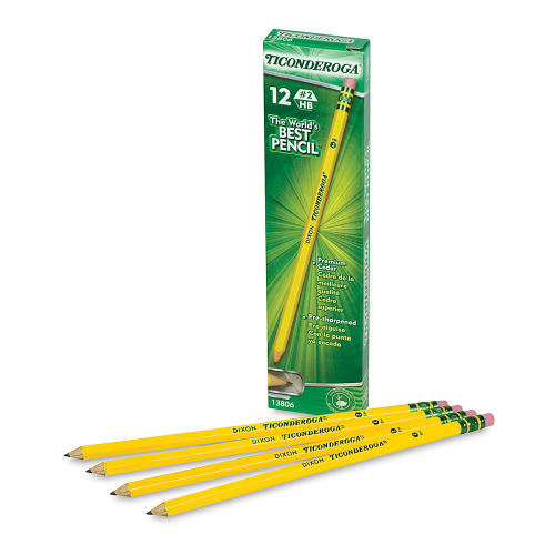 Ticonderoga Wood Pencils Presharpened 4 Lead Extra Hard Pack of 12