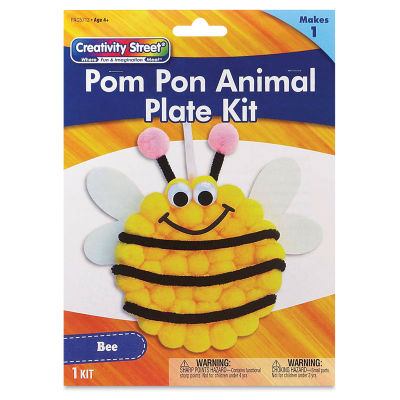 Creativity Street Pom Pon Animal Plate Kit - Bee (front of packaging)