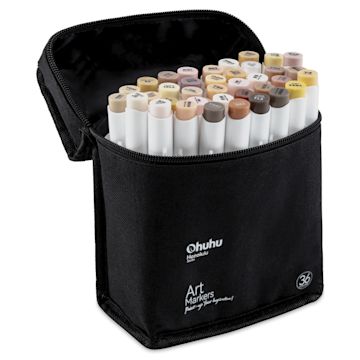 Open in modal - Ohuhu Honolulu B Dual Tip Marker Sets - Set of 36, Skin Tones, in packaging