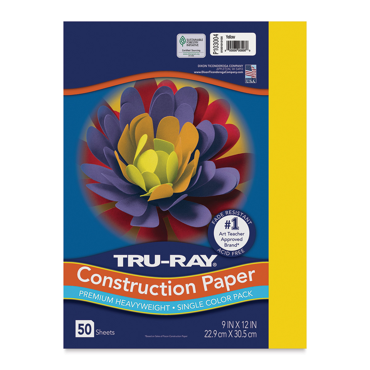 9 x 12 Tru-Ray Heavyweight Construction Paper Light Yellow 50 Sheets 