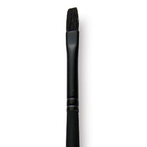 Grumbacher Black Diamond Black Hog Bristle Brush - Bright, Long Handle, Size 1