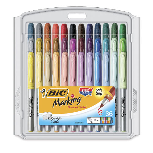 36 BIC Marking Permanent Markers Fashion Colors, Fine Point, Adult