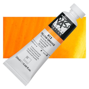 Open in modal - ShinHan Pass Colors Opaque Watercolor Tube - Yellow Orange, 20 ml tube and swatch