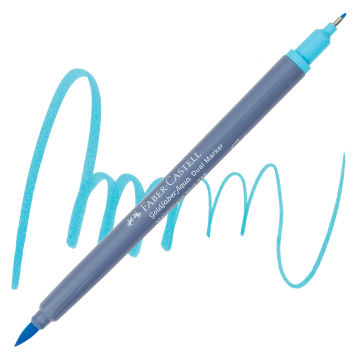 Faber-Castell Goldfaber Aqua Dual Marker - 245 Manganese Blue (swatch and marker)