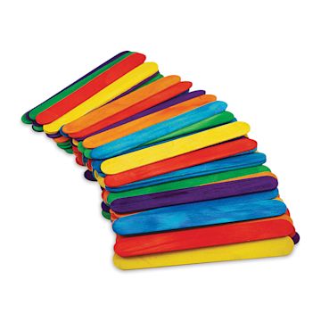 Open in modal - Krafty Kids Colored Craft Sticks - Jumbo, 3/4" W x 6" L, Assorted Colors, Package of 50