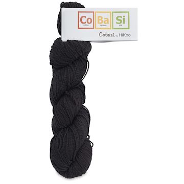 Open in modal - HiKoo CoBaSi Yarn - Packaged skein of Black yarn
