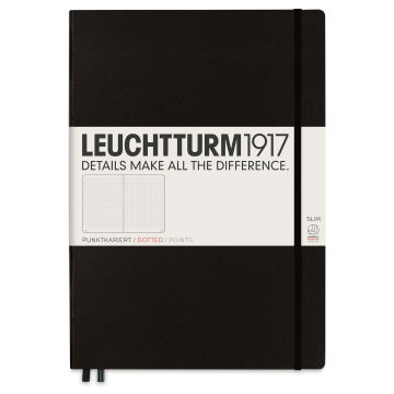 Leuchtturm1917 Dotted Hardbound Notebook - Black, Slim, 8-3/4" x 12-1/2"