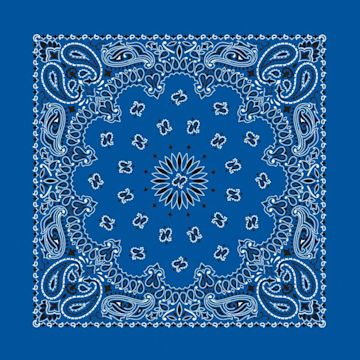 Open in modal - Hav-A-Hank Paisley Bandana - Royal Blue, 22" W x 22" L
