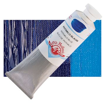 Open in modal - Old Holland New Masters Classic Acrylic Paint - Phthalo Blue, 60 ml tube and swatch