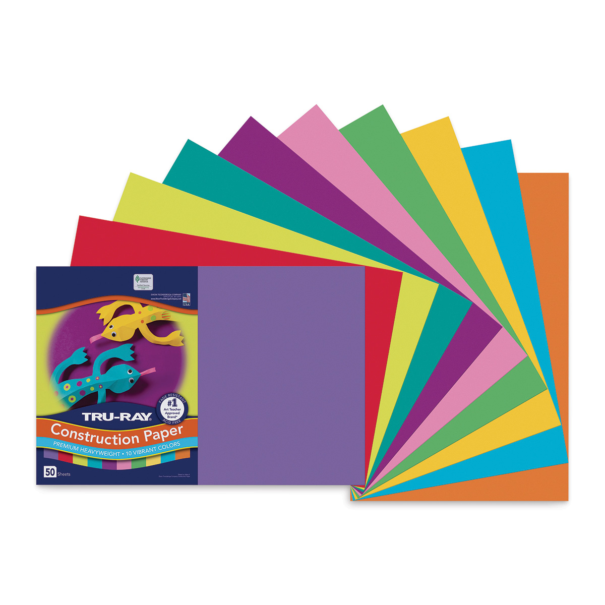 CONSTRUCTION PAPER RAINBOW 12X18 ASSORTED COLORS 100 SHEETS