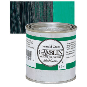 Gamblin Artist's Oil Color - Emerald Green, 8 oz Can