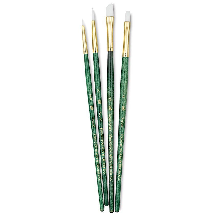 Princeton Real Value Brush Set 9117, White Taklon, Short Handle, Set