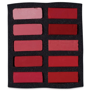 Art Spectrum Extra Soft Square Pastel - Reds Set of 10 shown in tray