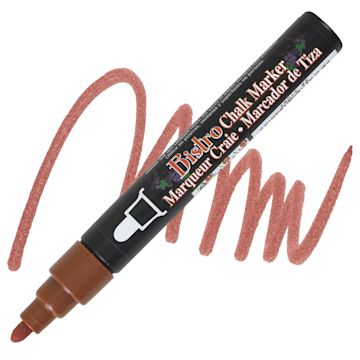 Open in modal - Marvy Uchida Bistro Chalk Marker - Brown, 6 mm marker and swatch