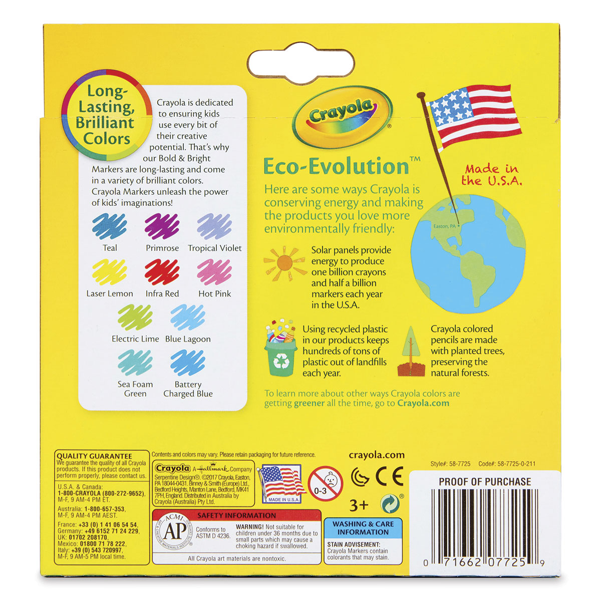 Crayola Fine Line Markers - Classic Colors, Set of 8