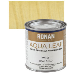 Ronan Aqua Leaf Water-Based Faux Metallic Color - Real Gold, 1/2 Pint