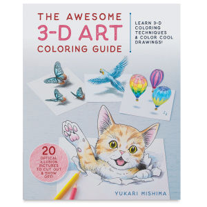 The Awesome 3-D Art Coloring Guide Book Cover