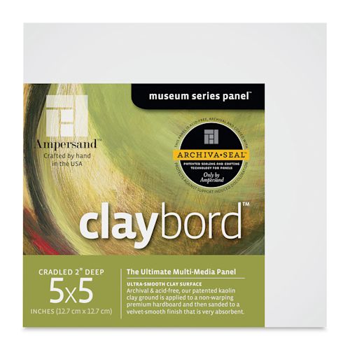 Ampersand Claybord 5" x 5", 2" Deep Cradled BLICK Art Materials