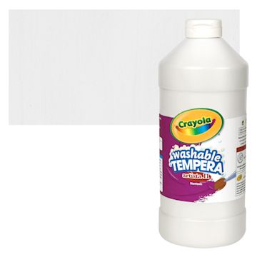 Open in modal - Crayola Artista II Liquid Washable Tempera - White, 32 oz Bottle and swatch