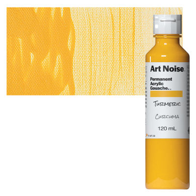 Tri-Art Art Noise Permanent Acrylic Gouache - Turmeric, 120 ml, Bottle with swatch