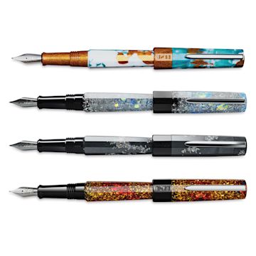 Open in modal - Benu Euphoria Fountain Pens (image shows a different size nibs)