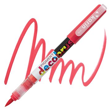 Open in modal - Karin Pigment Decobrush Marker - Poppy marker and swatch